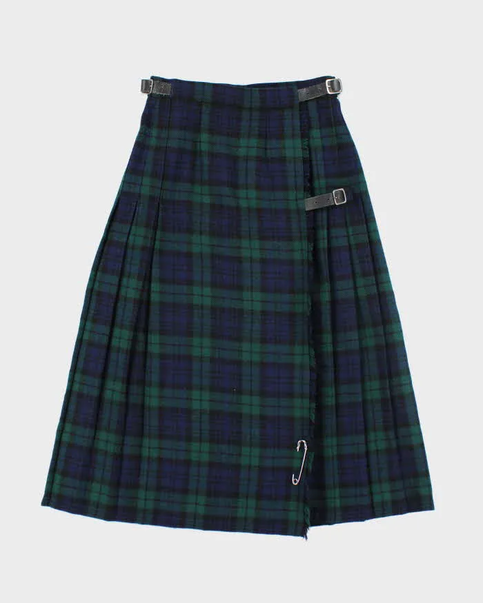 Vintage Wool Checked Pleated Skirt - XS sold by Rokit