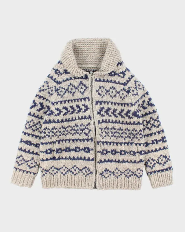 Vintage 1980's Cowichan Heavyweight Full Zip Knit Cardigan - L sold by Rokit