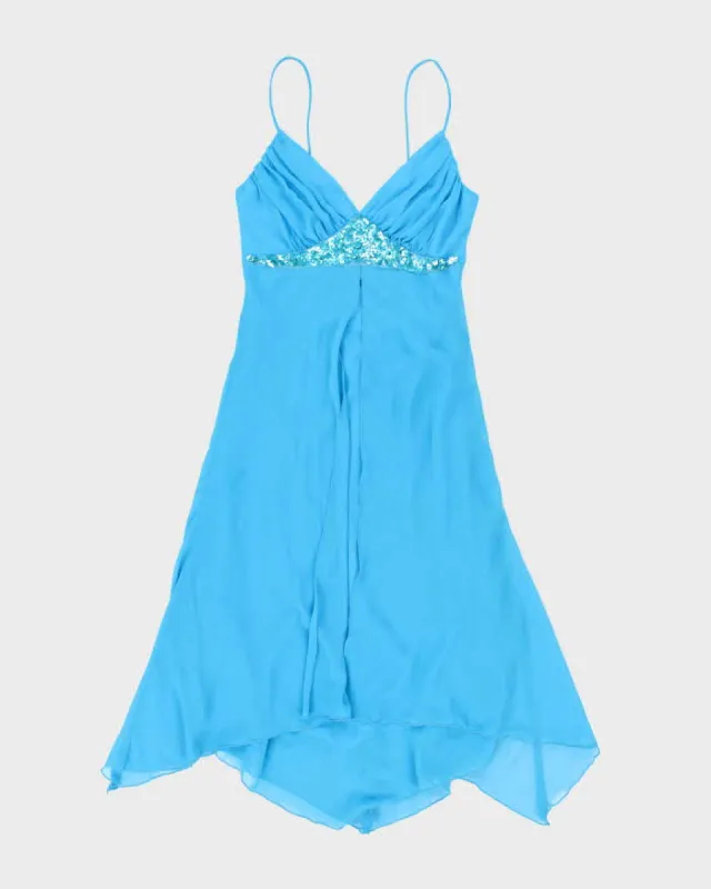 Y2k 00s Smart Blue Dress - S sold by Rokit