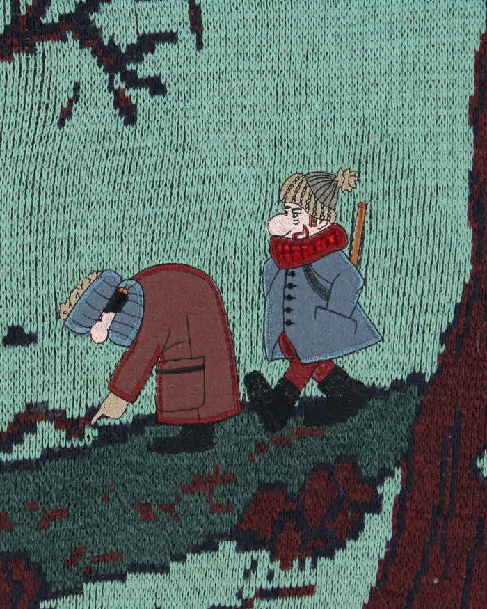 Vintage 90's Mario Valentino Graphic Chunky Knit Jumper - L sold by Rokit product image thumbnail 4