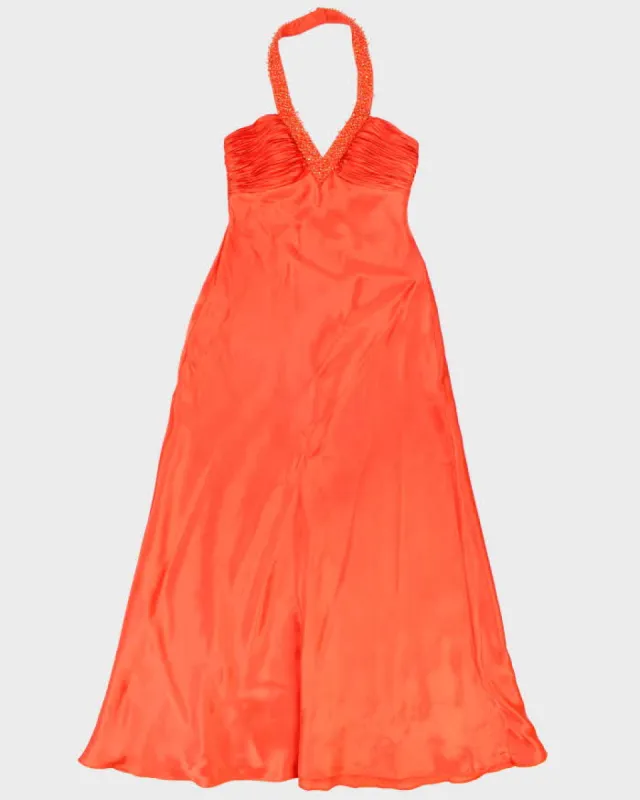 Y2k 00s Le Chateau Orange Maxi Dress - M sold by Rokit