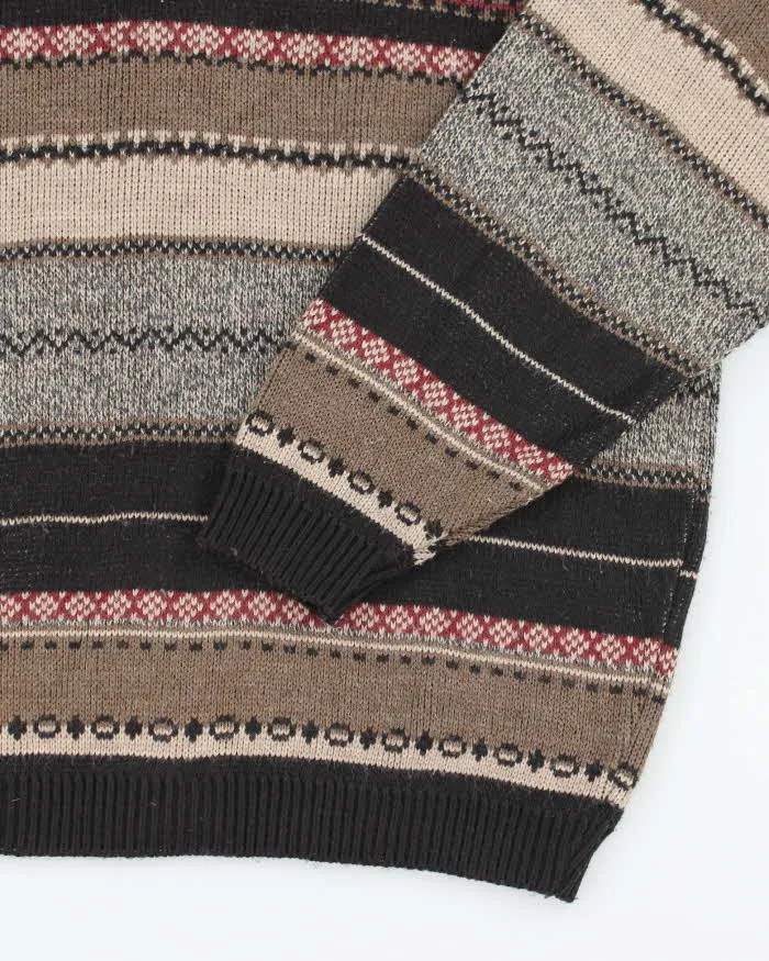 Vintage 90's Tip Top Tailors Patterned Heavyweight Knit Jumper - L sold by Rokit product image thumbnail 4