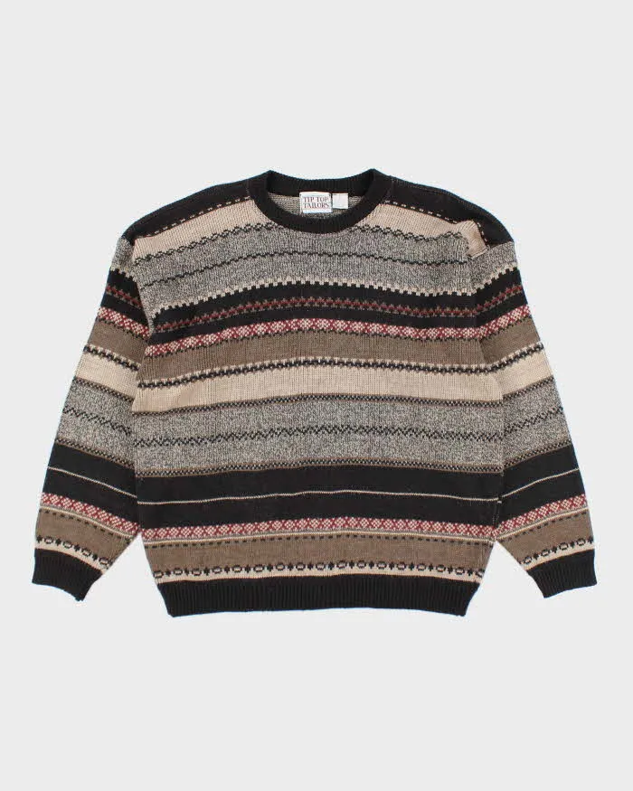 Vintage 90's Tip Top Tailors Patterned Heavyweight Knit Jumper - L sold by Rokit