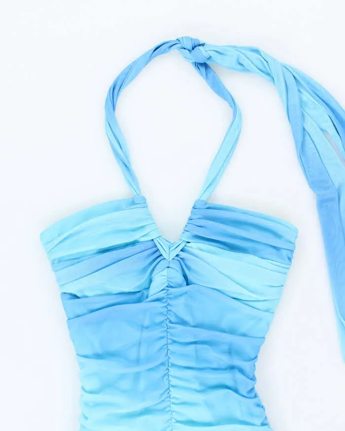 Y2k 00s Le Chateau Blue Halter Dress - S sold by Rokit product image thumbnail 3