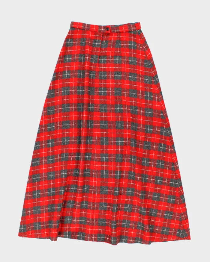 Vintage 1970s Red And Grey Wool Maxi Skirt - S sold by Rokit product image thumbnail 2
