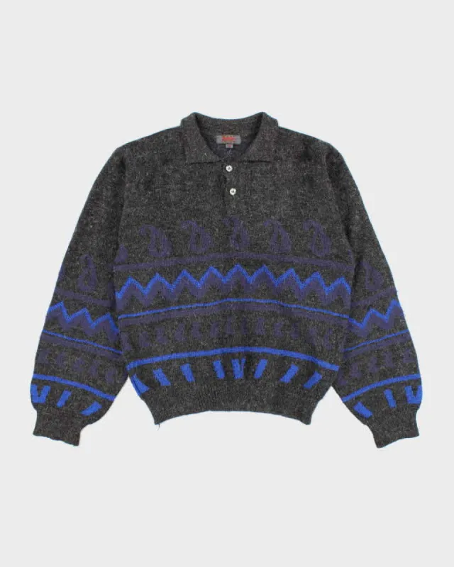 Vintage 90's Allegrio Quarter Button Up Wool Blend Knit Jumper - S sold by Rokit