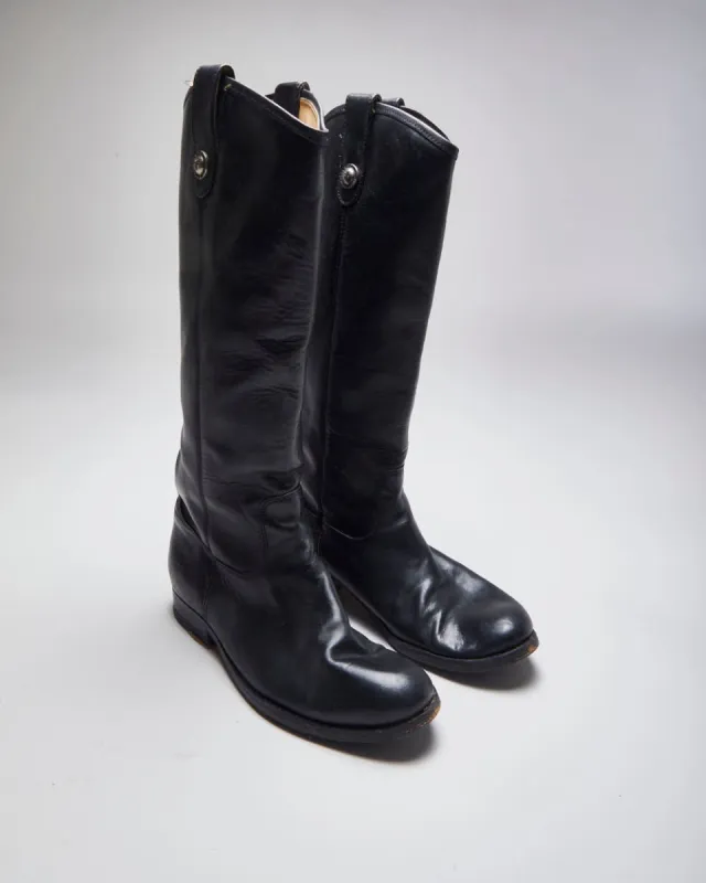 Vintage Frye Black Leather Boots - UK5 sold by Rokit