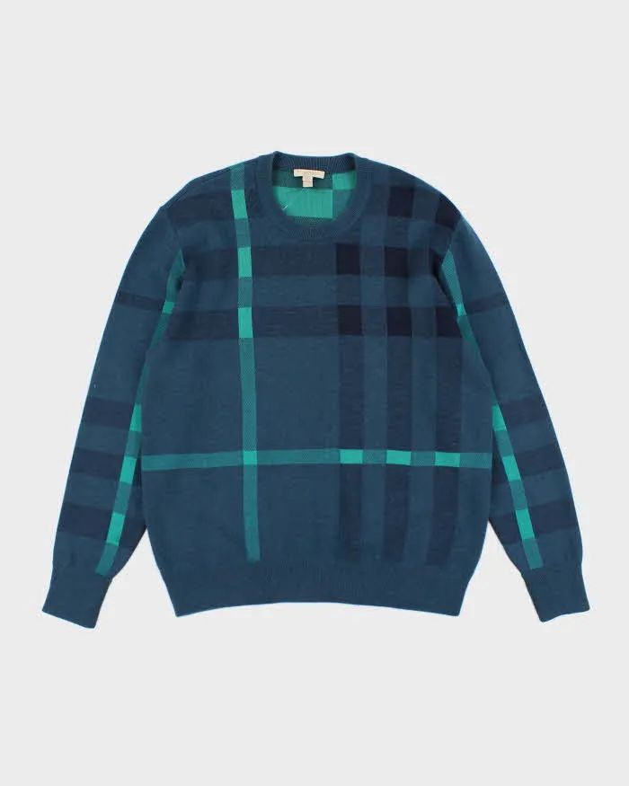 Vintage Burberry Brit Merino Wool Blend Patterned Knit Jumper - XL sold by Rokit