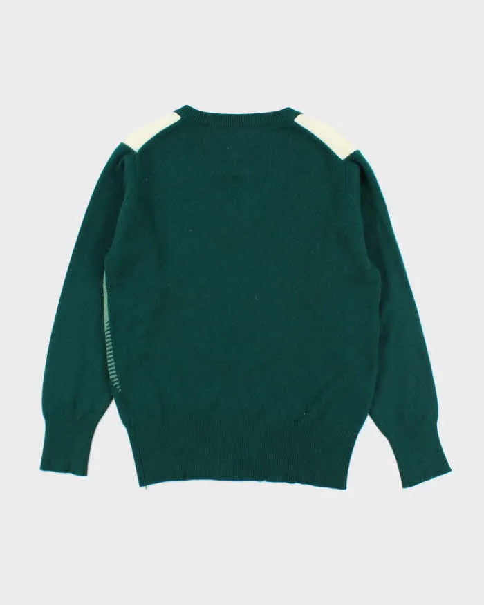 Vintage 70's Cashmere V-Neck Patterned Jumper - M sold by Rokit product image thumbnail 2