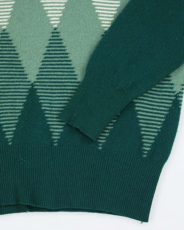 Vintage 70's Cashmere V-Neck Patterned Jumper - M sold by Rokit product image thumbnail 4