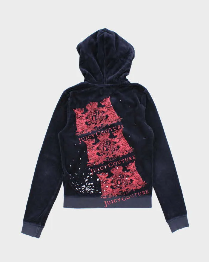 Vintage Y2K Juicy Couture Graphic Printed Textured Zip Up Hoodie - M sold by Rokit product image thumbnail 2