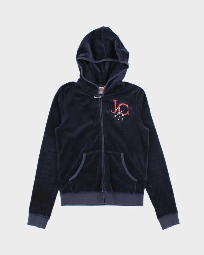 Vintage Y2K Juicy Couture Graphic Printed Textured Zip Up Hoodie - M sold by Rokit