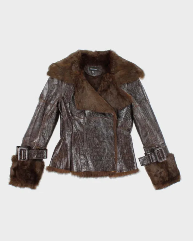 Vintage Y2K Bebe Leather Lined Double Breasted Jacket - S sold by Rokit
