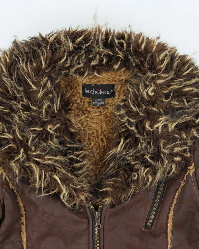Y2k 00s Le Chateau Faux Suede Fur Lined Jacket - XS sold by Rokit product image thumbnail 3