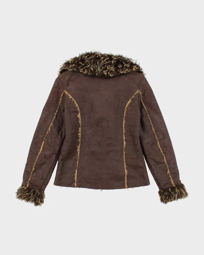 Y2k 00s Le Chateau Faux Suede Fur Lined Jacket - XS sold by Rokit product image thumbnail 2