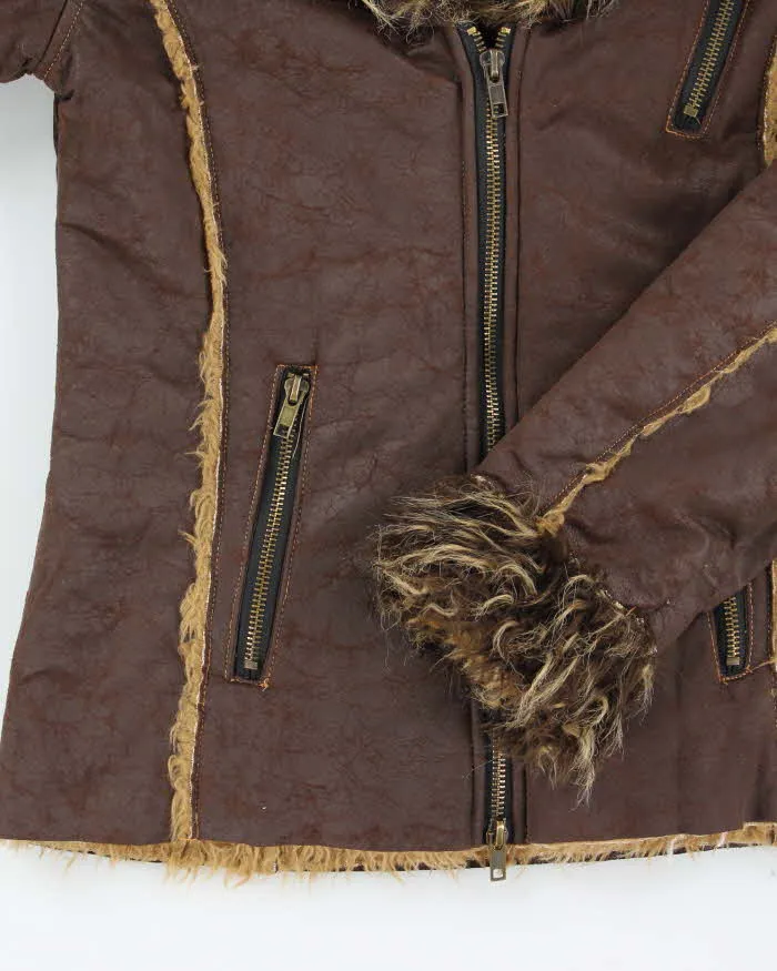 Y2k 00s Le Chateau Faux Suede Fur Lined Jacket - XS sold by Rokit product image thumbnail 4