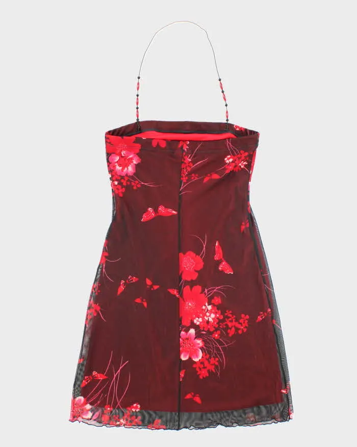 Y2k 00s Seduction Floral Halter Top - S sold by Rokit product image thumbnail 2