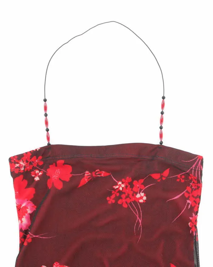 Y2k 00s Seduction Floral Halter Top - S sold by Rokit product image thumbnail 3