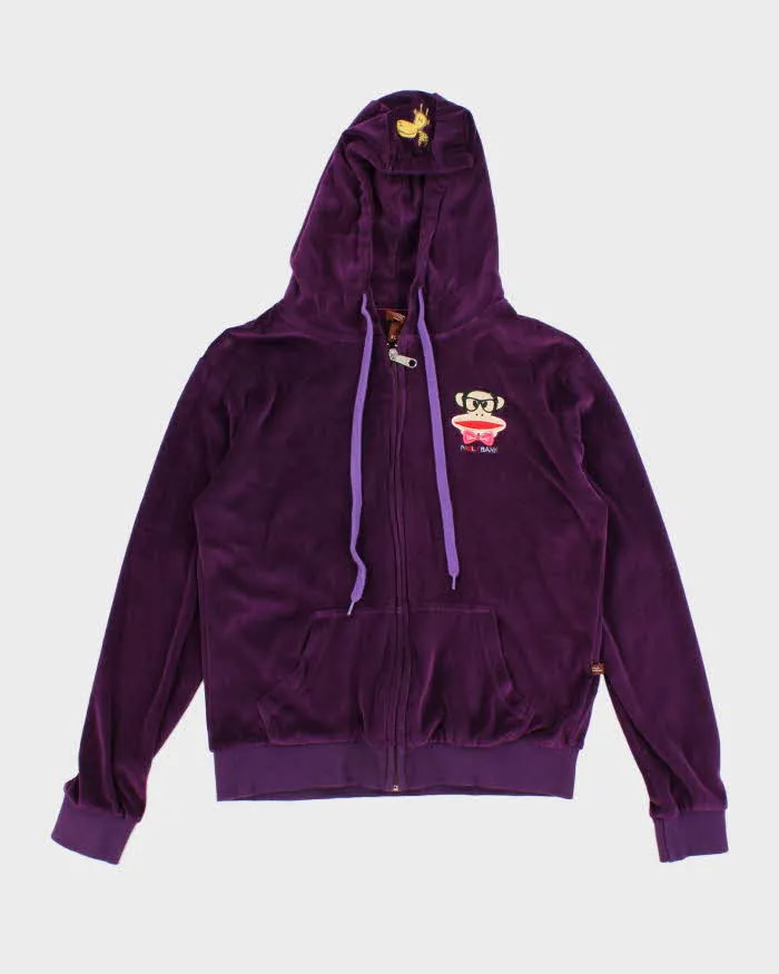Y2K Paul Frank Velour Track Hoodie - XL sold by Rokit