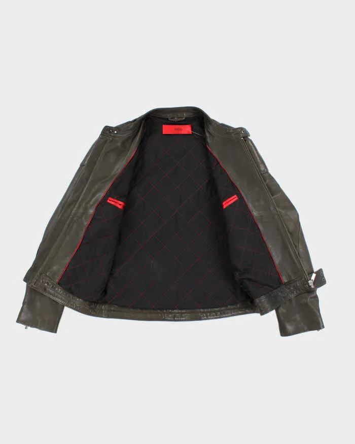 Vintage Y2K Hugo Boss Heavyweight Leather Biker Jacket - M sold by Rokit product image thumbnail 5