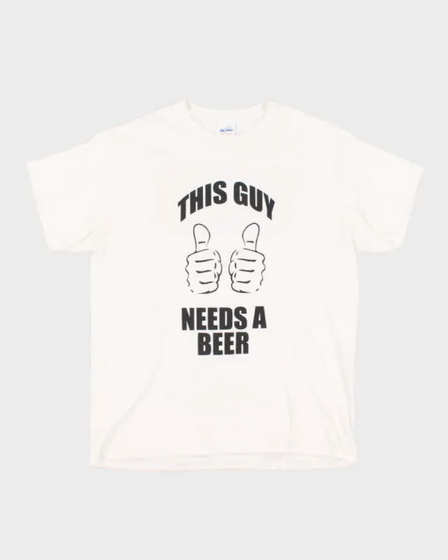 Men's Vintage Beer-Fest White T-Shirt - L sold by Rokit