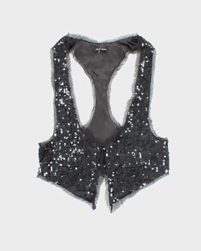 Y2k 00s Le Chateau Sequin Waist Coat - XS sold by Rokit