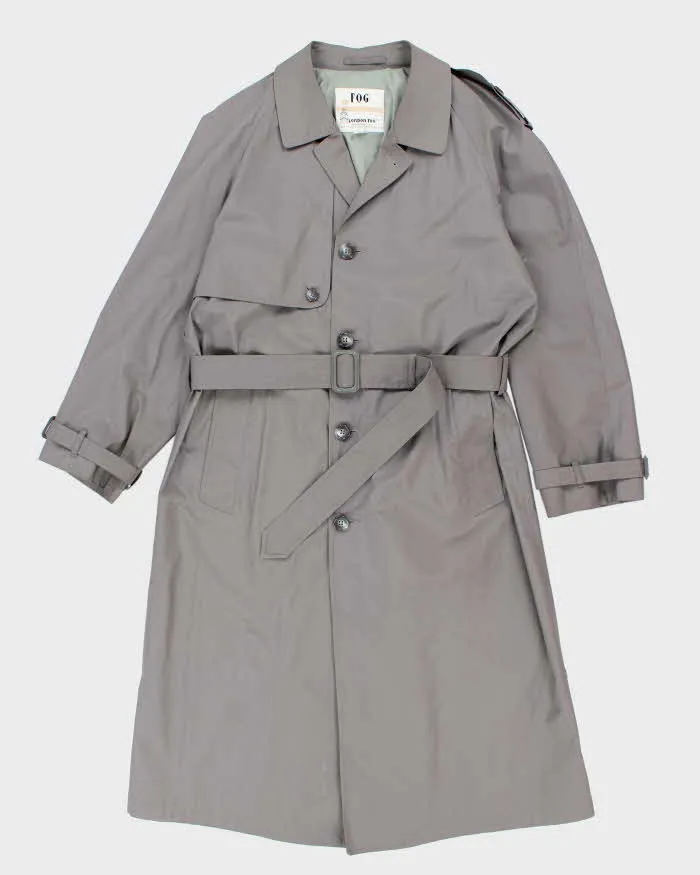 Vintage 80's London Fog Grey Belted Overcoat - L sold by Rokit