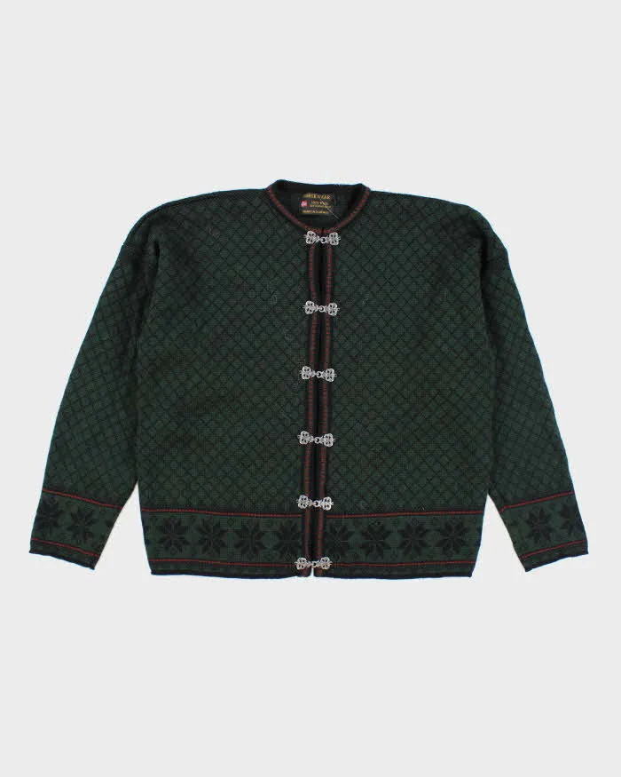Vintage 80's Norsk Wear Clasp Close Wool Knit Cardigan - L sold by Rokit