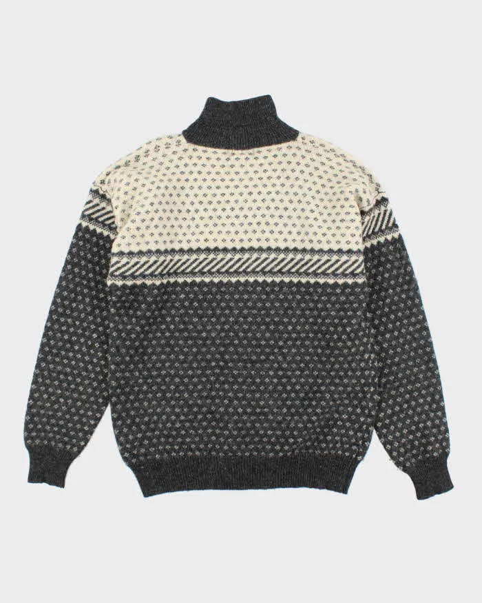 Vintage 90's Cliff Shetland Wool Chunky Quarter Zip Jumper - L sold by Rokit product image thumbnail 2