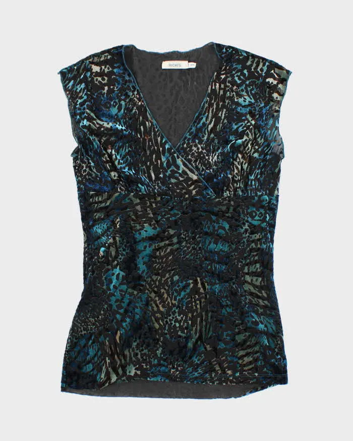 Y2k 00s Ricki's Velvet Animal Print Top - M sold by Rokit