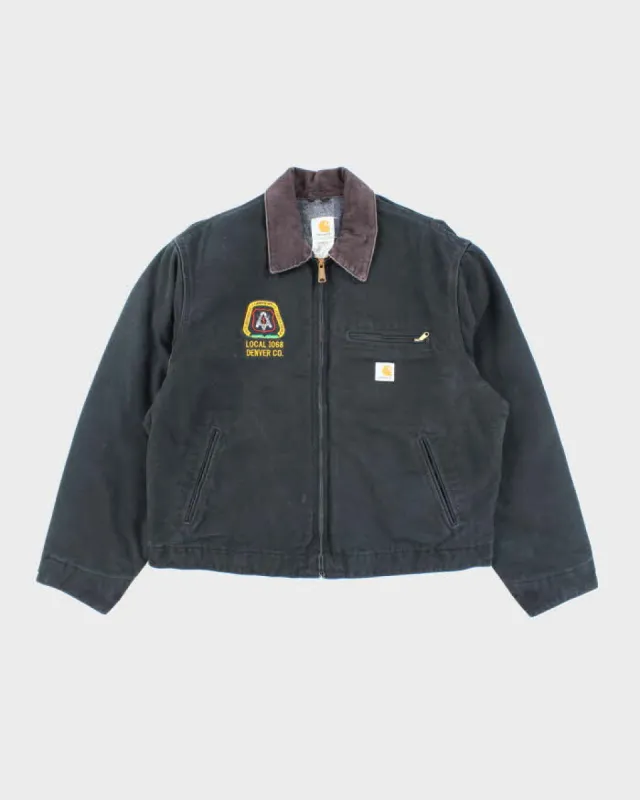 Vintage Carhartt J01 Embroidered Black Detroit Jacket - XL sold by Rokit