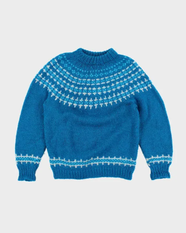 Vintage 90's Oversized Patterned Wool Blend Knit Jumper - L sold by Rokit