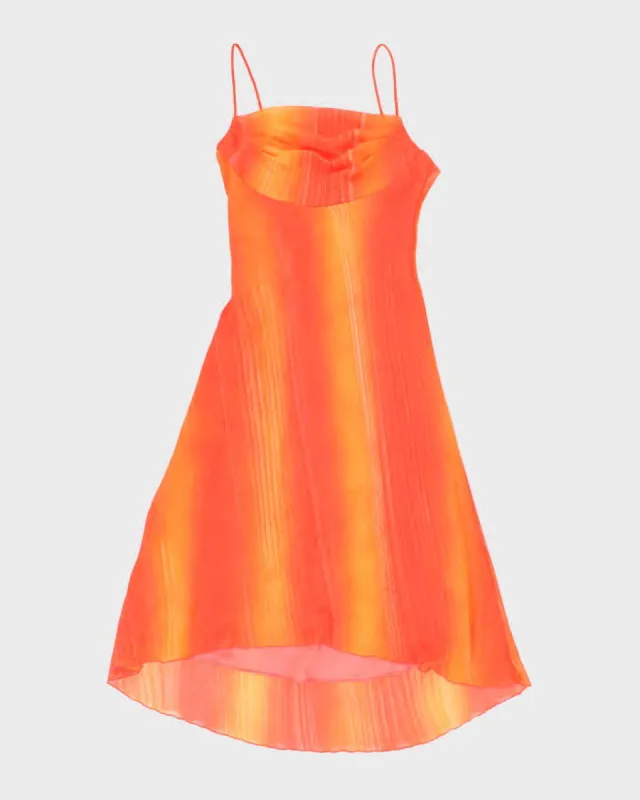 Y2k 00s Lori Ann Orange Cowl Neck Dress - S sold by Rokit