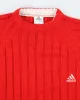 Adidas Red Knit Jumper - M sold by Rokit