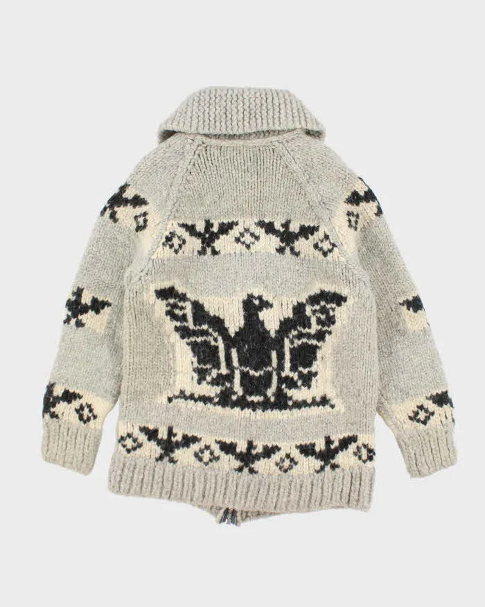 Vintage Handmade Grey Wool Chunky Knit Zip-Up Jumper - L sold by Rokit product image thumbnail 2
