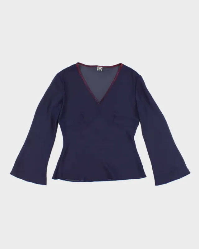 Vintage 90s Smart Set Purple Mesh Top - L sold by Rokit