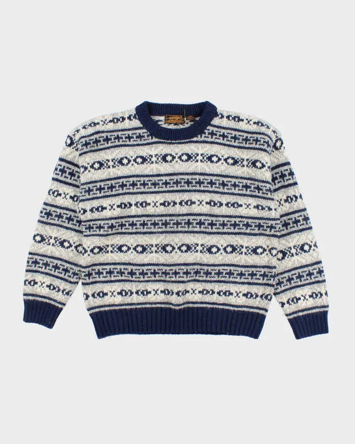 Vintage 90's Eddie Bauer Heavyweight Chunky Patterned Knit Jumper - M sold by Rokit