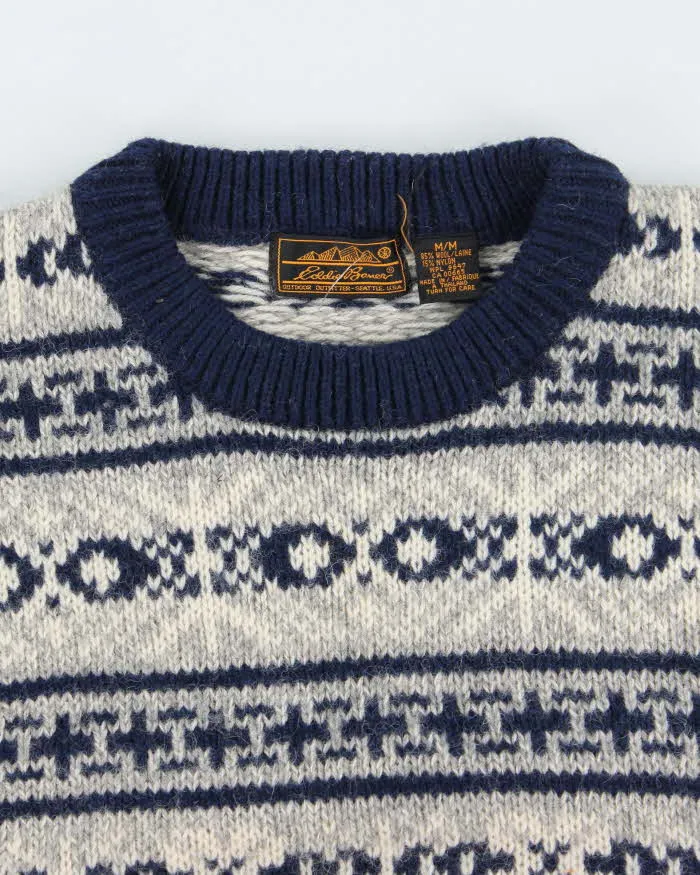 Vintage 90's Eddie Bauer Heavyweight Chunky Patterned Knit Jumper - M sold by Rokit product image thumbnail 3
