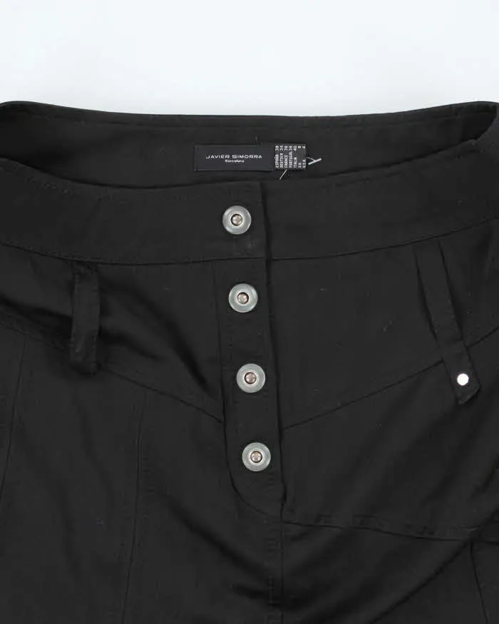 Y2k 00s Javier Simorra Black Silky cargo Skirt - S sold by Rokit product image thumbnail 3