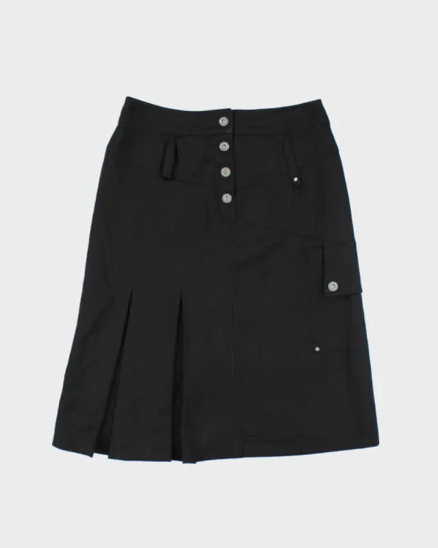 Y2k 00s Javier Simorra Black Silky cargo Skirt - S sold by Rokit