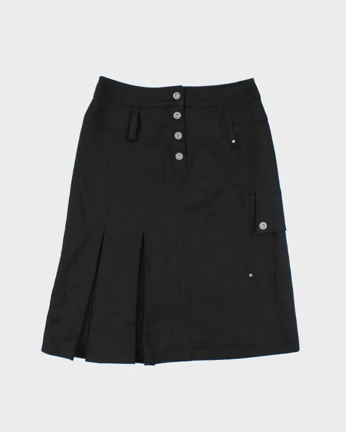 Y2k 00s Javier Simorra Black Silky cargo Skirt - S sold by Rokit