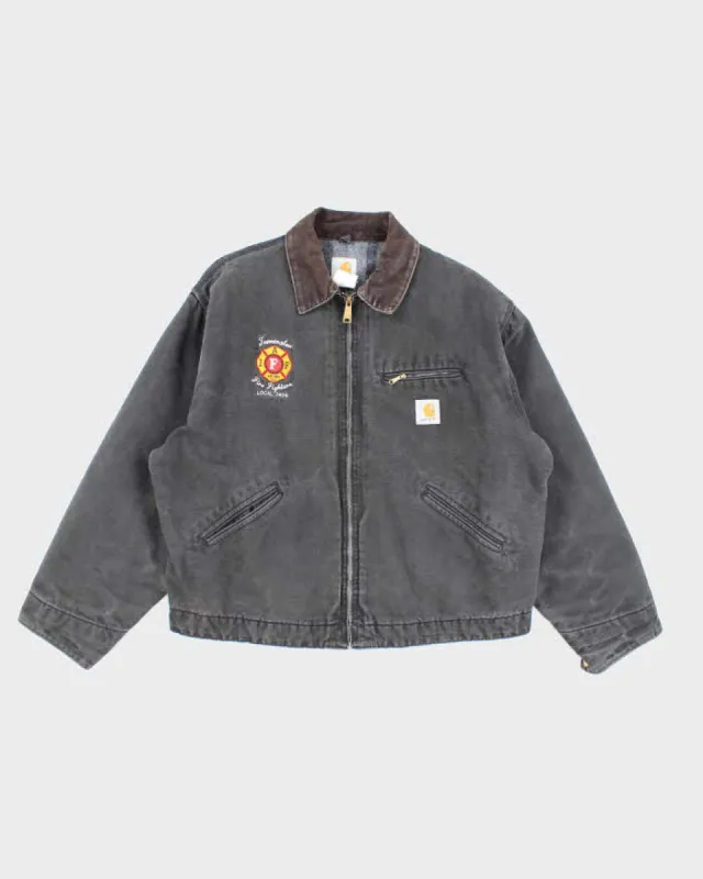 Vintage Carhartt J01 Embroidered Black Detroit Jacket - XL sold by Rokit
