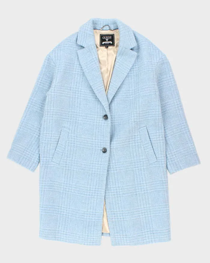 Guess Blue Wool Blend Coat - L sold by Rokit