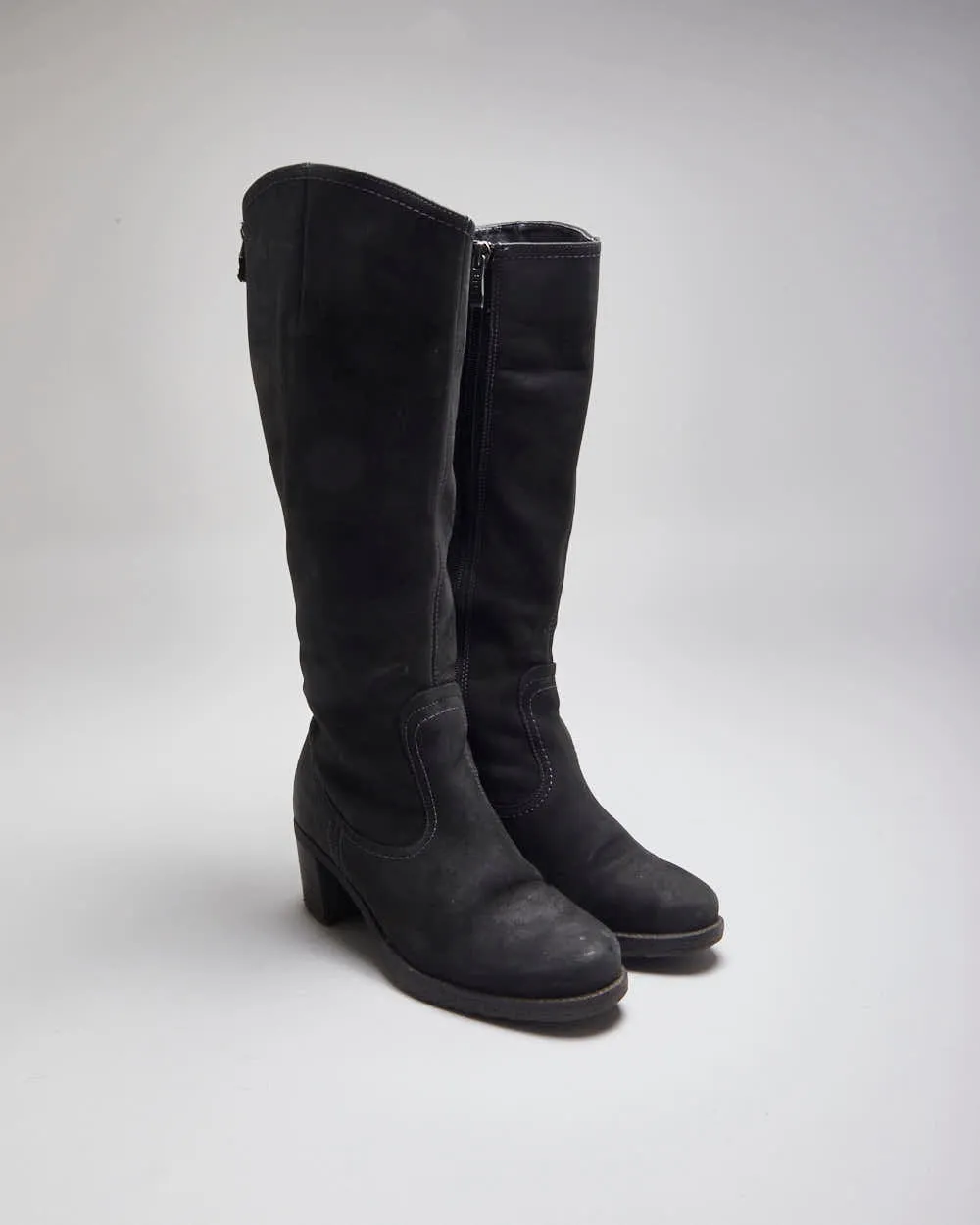 Vintage Y2K Women's Soft Leather High Heeled Boots - UK 3 sold by Rokit