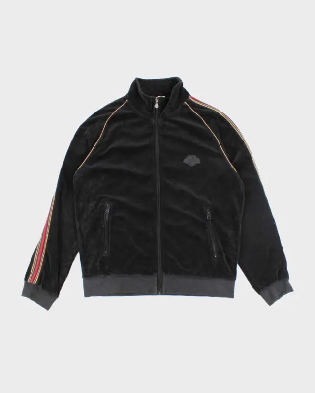 Vintage 2000's Groggy Striped Sleeve Velvet Zip Up - L sold by Rokit