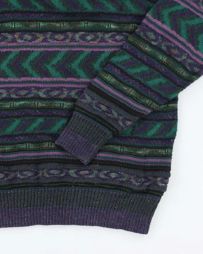 Vintage 90's Textured Patterned Chunky Knit Jumper - L sold by Rokit product image thumbnail 4