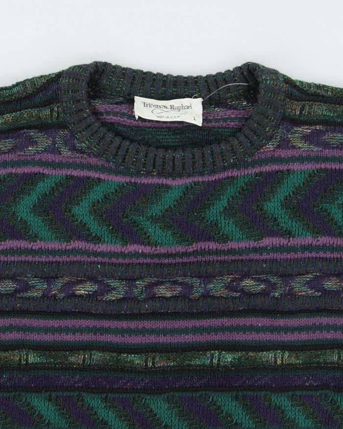 Vintage 90's Textured Patterned Chunky Knit Jumper - L sold by Rokit product image thumbnail 3