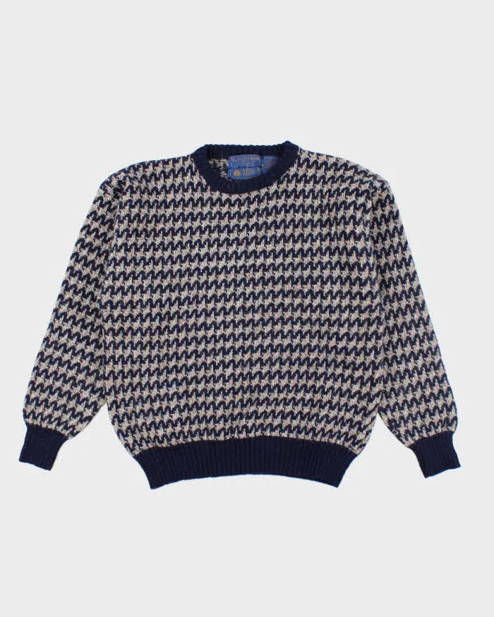 Vintage 80's Patterned Wool Chunky Knit Jumper - L sold by Rokit