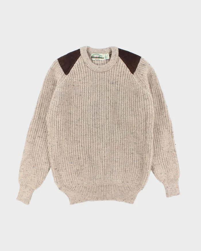 Vintage 80's Aran Crafts Heavyweight Ribbed Wool Knit Jumper - M sold by Rokit