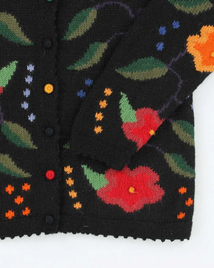 Vintage Alpaca Knit Floral Cardigan - M sold by Rokit product image thumbnail 4